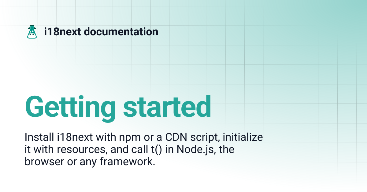 Getting started | i18next documentation