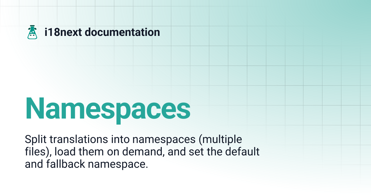 Namespaces | i18next documentation